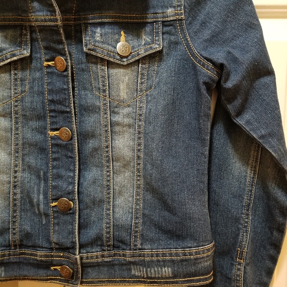 Girls The Childrens Place distressed denim Jacket - Picture 4 of 7